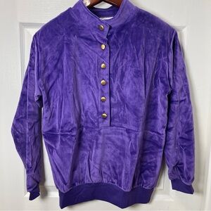 Gertrude Davenport Vintage Purple Velvet Sweatshirt size small
